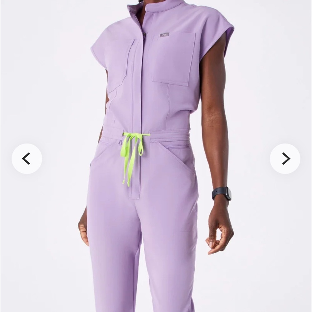 RESERVED UNTIL 1/3am- Figs Lavender Jumpsuit with Neon Details